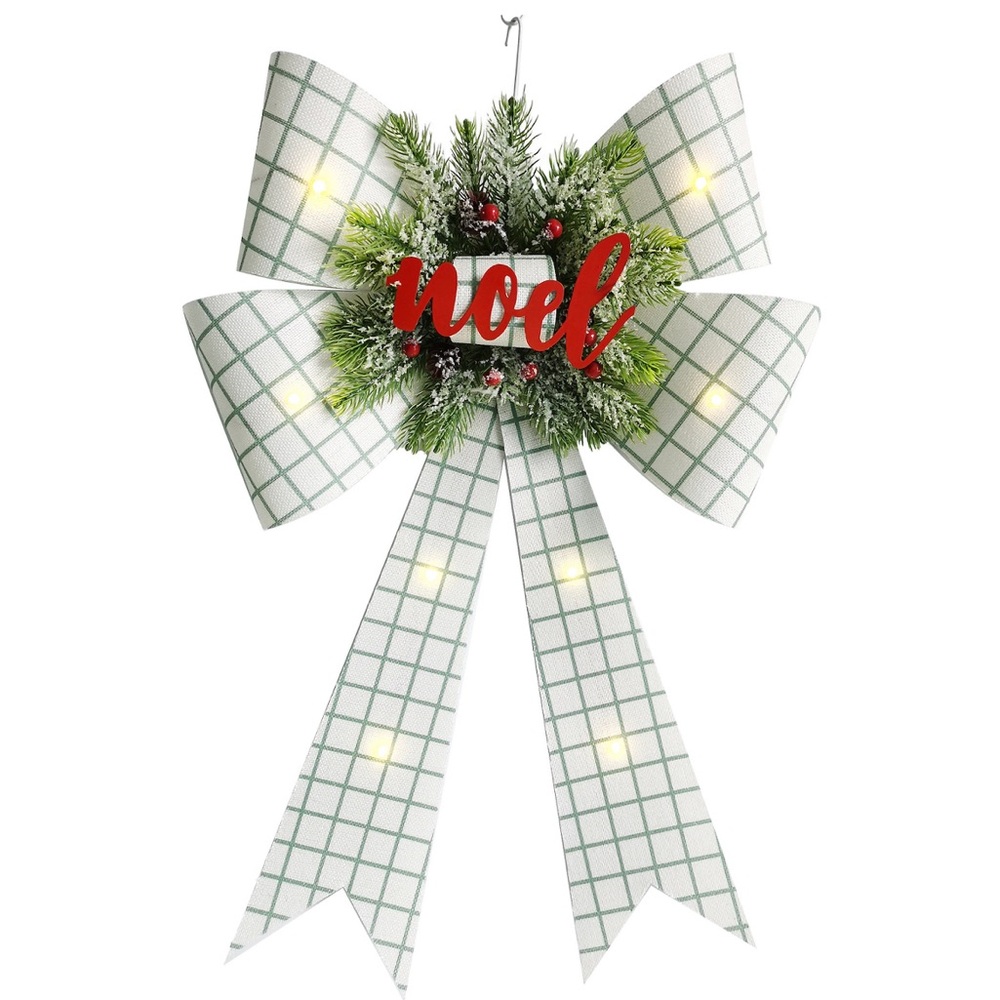 NWT St Nicholas Square Noel light up bow hanger